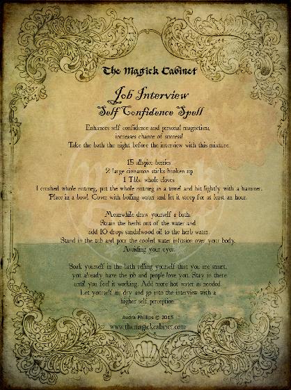 Confidence Spell from The Magick Cabinet Book of Shadows full of spells and rituals for your own personal use. Blessed Be Witches. Witchcraft Spells